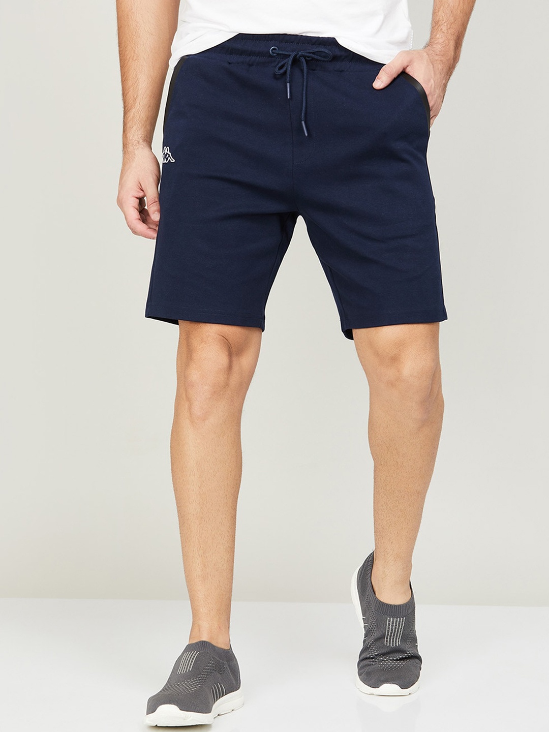

Kappa Men Mid-Rise Sports Shorts, Navy blue