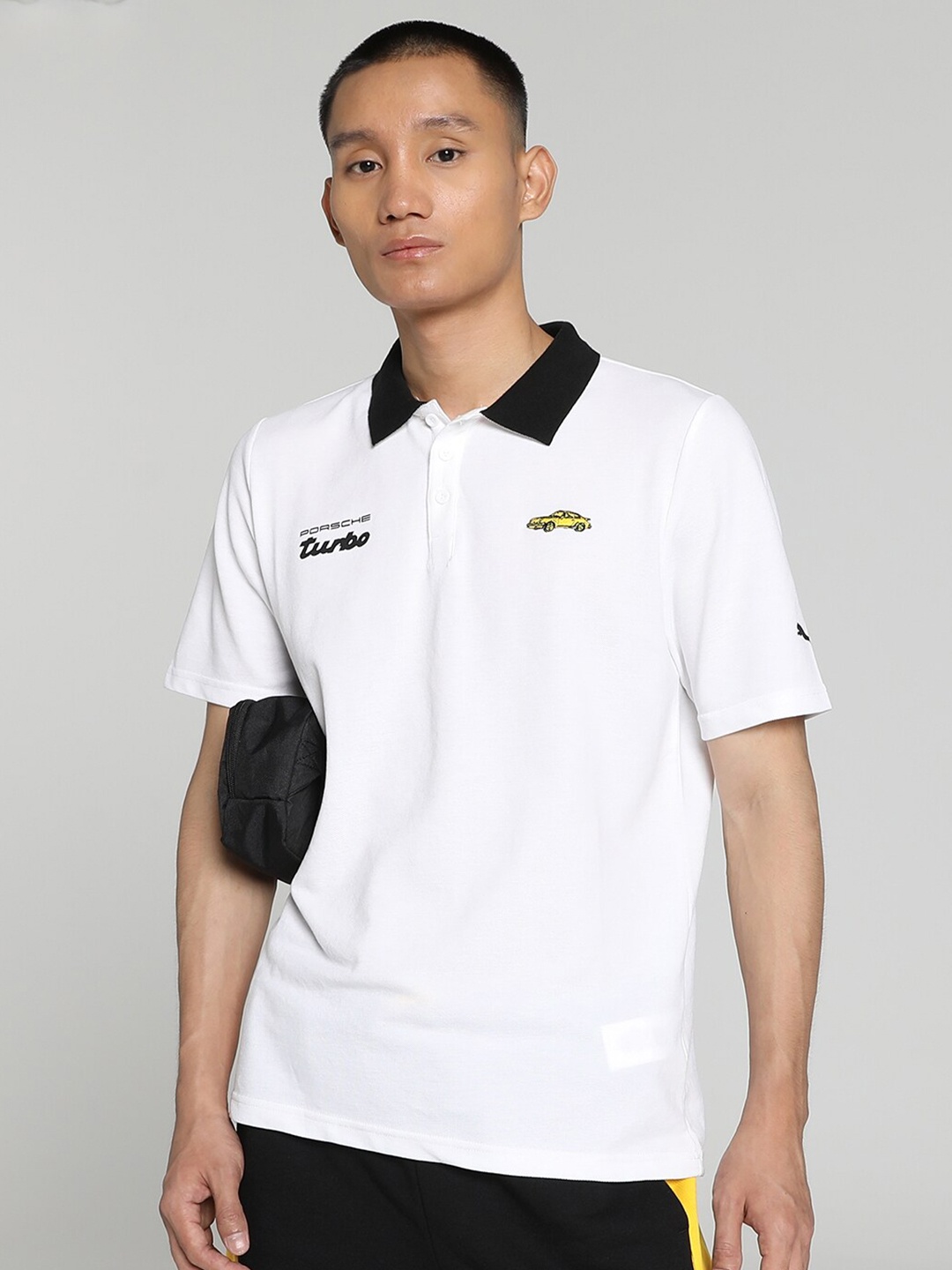 PUMA Motorsport Polo Collar Cotton T-shirt, White
