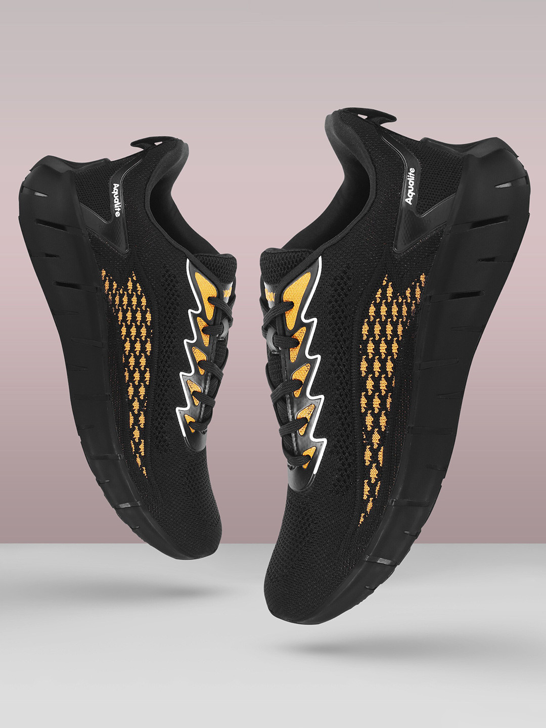 

Aqualite Men Mesh Running Sports Shoes, Black