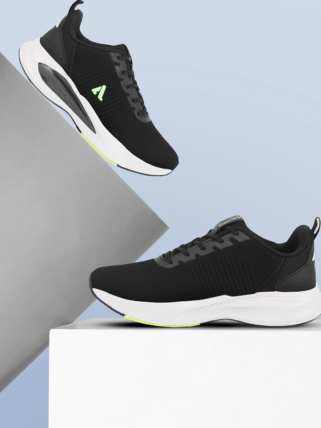 

Aqualite Men Mesh Running Non-Marking Shoes, Black