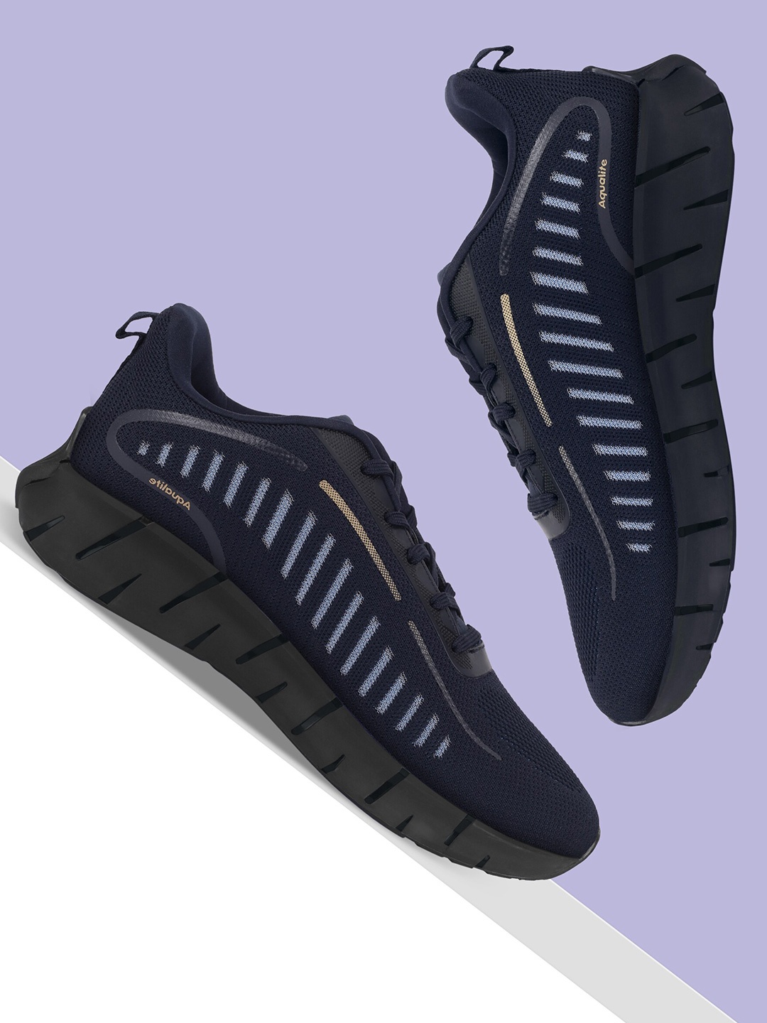 

Aqualite Men Mesh Running Sports Shoes, Navy blue