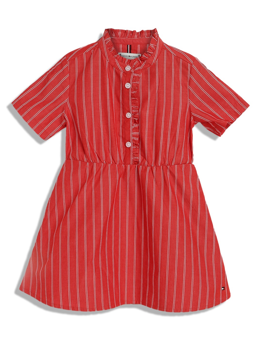 

Tommy Hilfiger Striped Cotton Fit & Flare Dress, Red