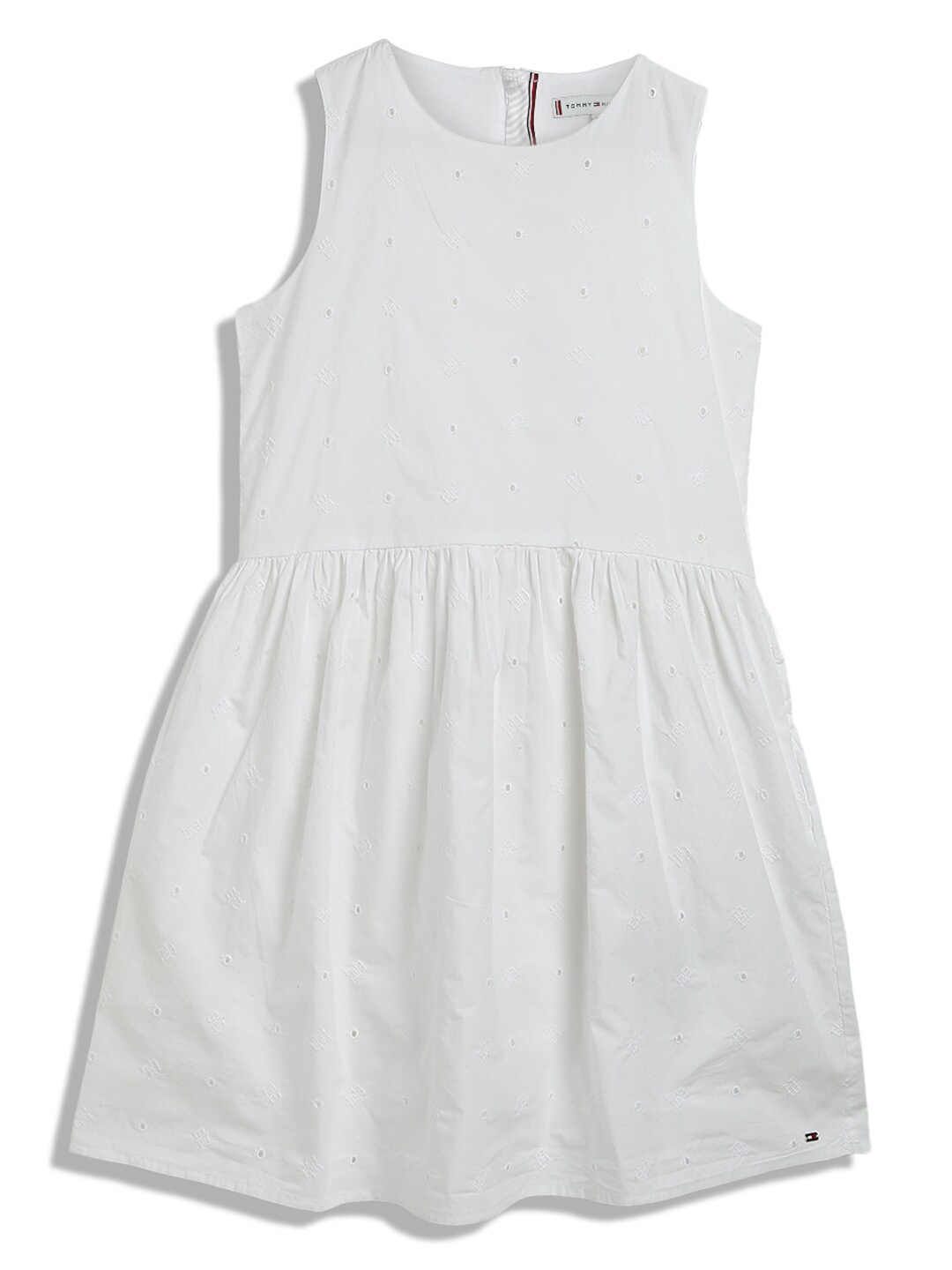 

Tommy Hilfiger Girls Peplum Cotton Dress, White