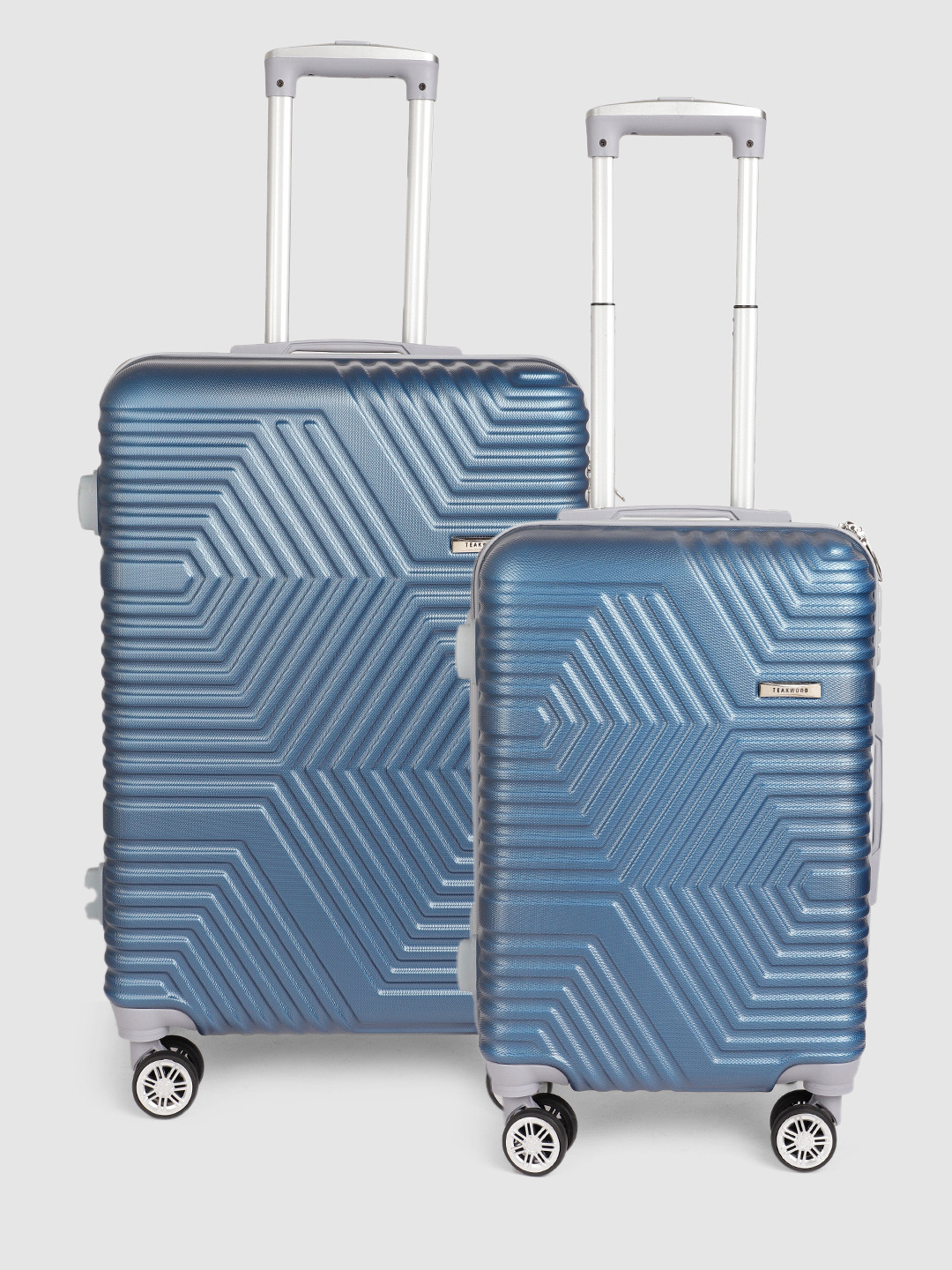 

Teakwood Leathers Set of 2 Textured Hard-Sided Trolley Bags, Blue