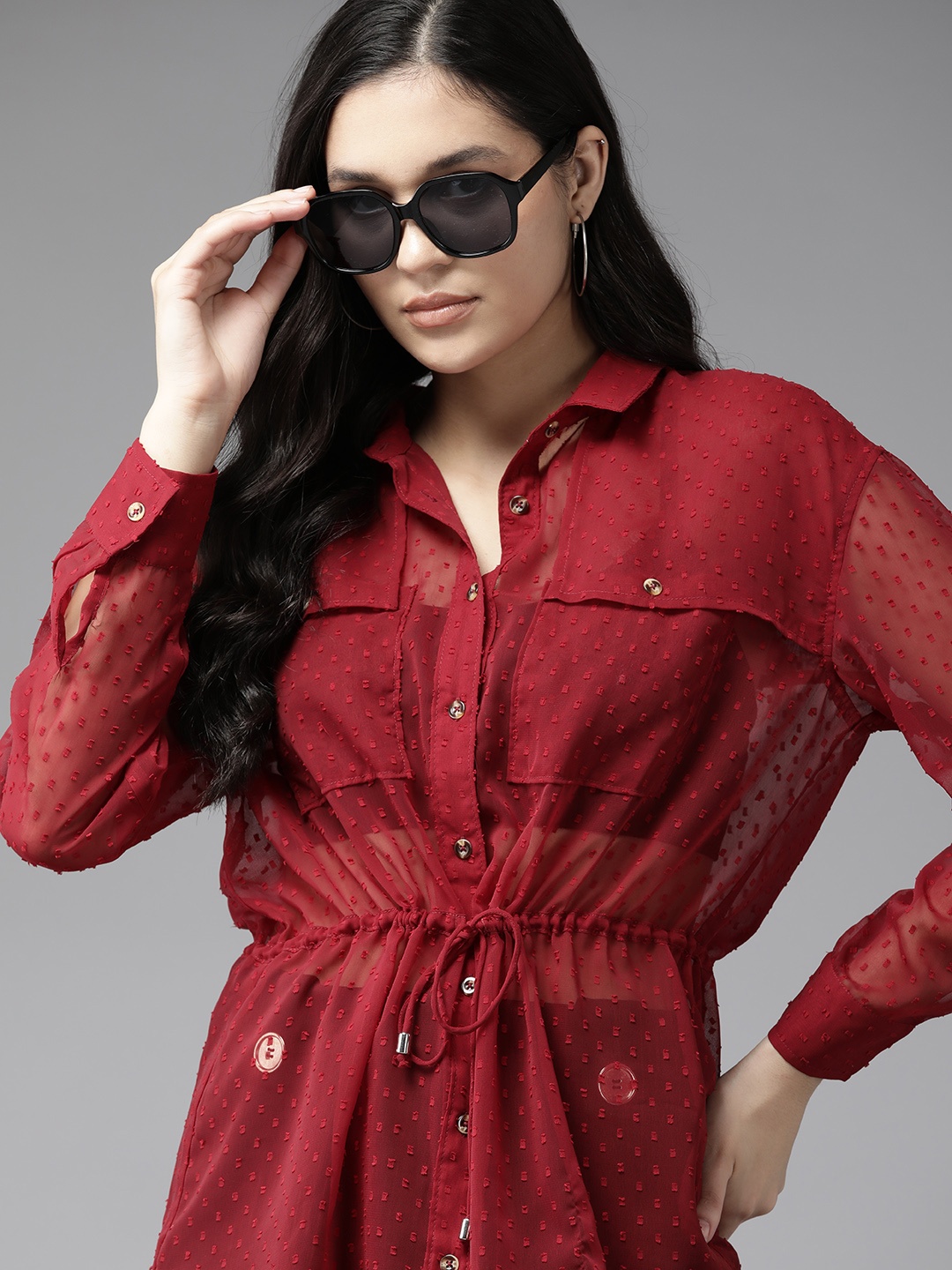 

Roadster Women Classic Casual Shirt, Red
