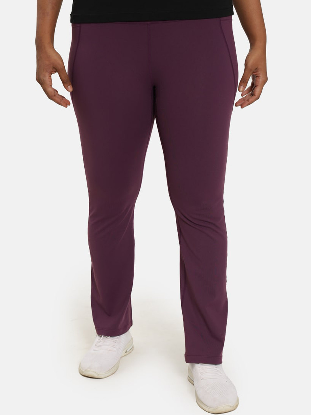 

Blissclub Women Comfort Flared High-Rise Stretchable Travel Features Trousers, Magenta