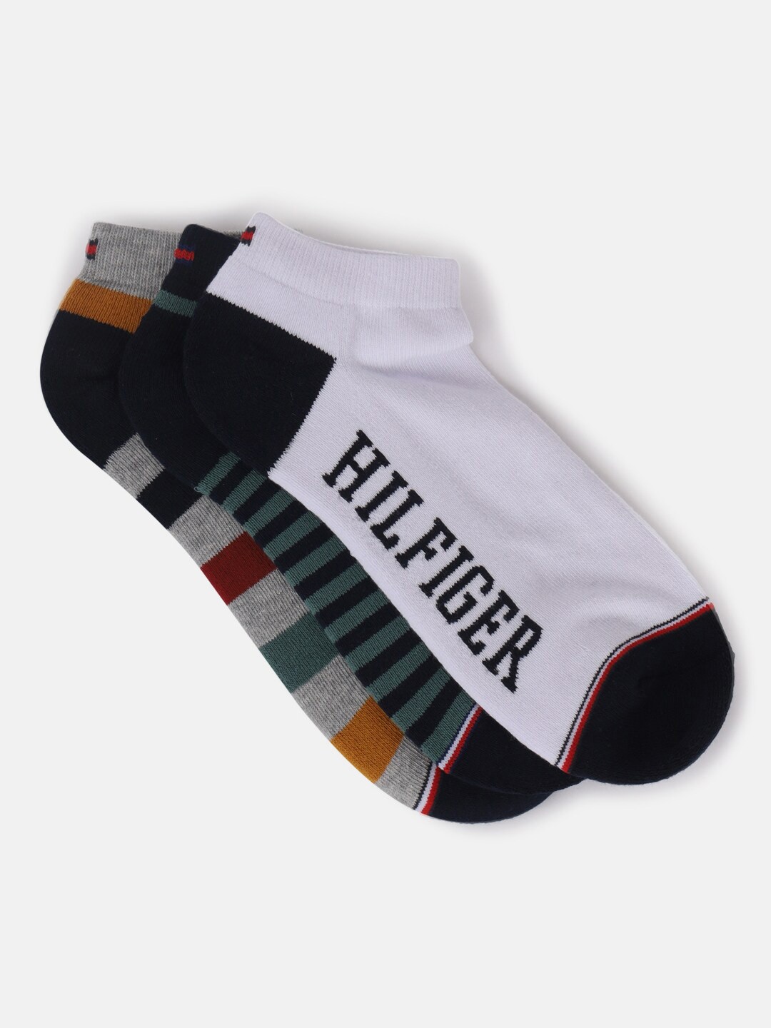 

Tommy Hilfiger Men Pack Of 3 Patterned Ankle-Length Socks, Grey