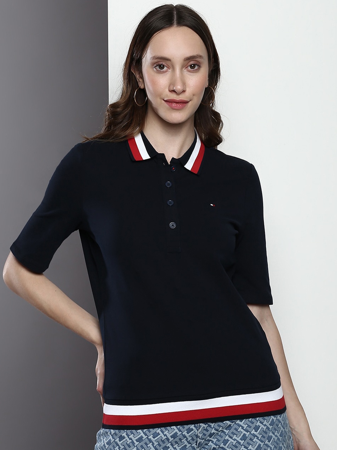 

Tommy Hilfiger Polo Collar Short Sleeve T-shirt, Navy blue