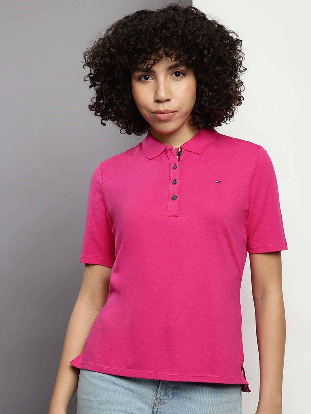 

Tommy Hilfiger Polo Collar Regular Fit Short Sleeve T-shirt, Pink