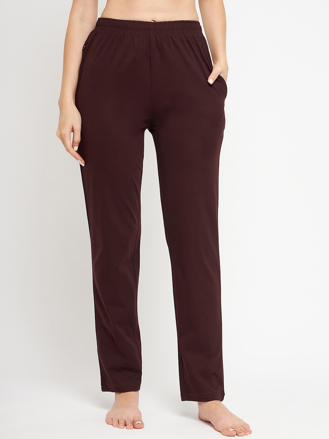 

Okane Women Mid-Rise Inner Elastic Lounge Pants, Burgundy