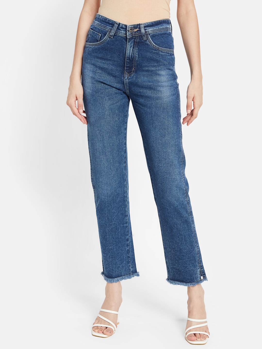 METTLE Women Light Fade Stretchable Cotton Jeans, Blue