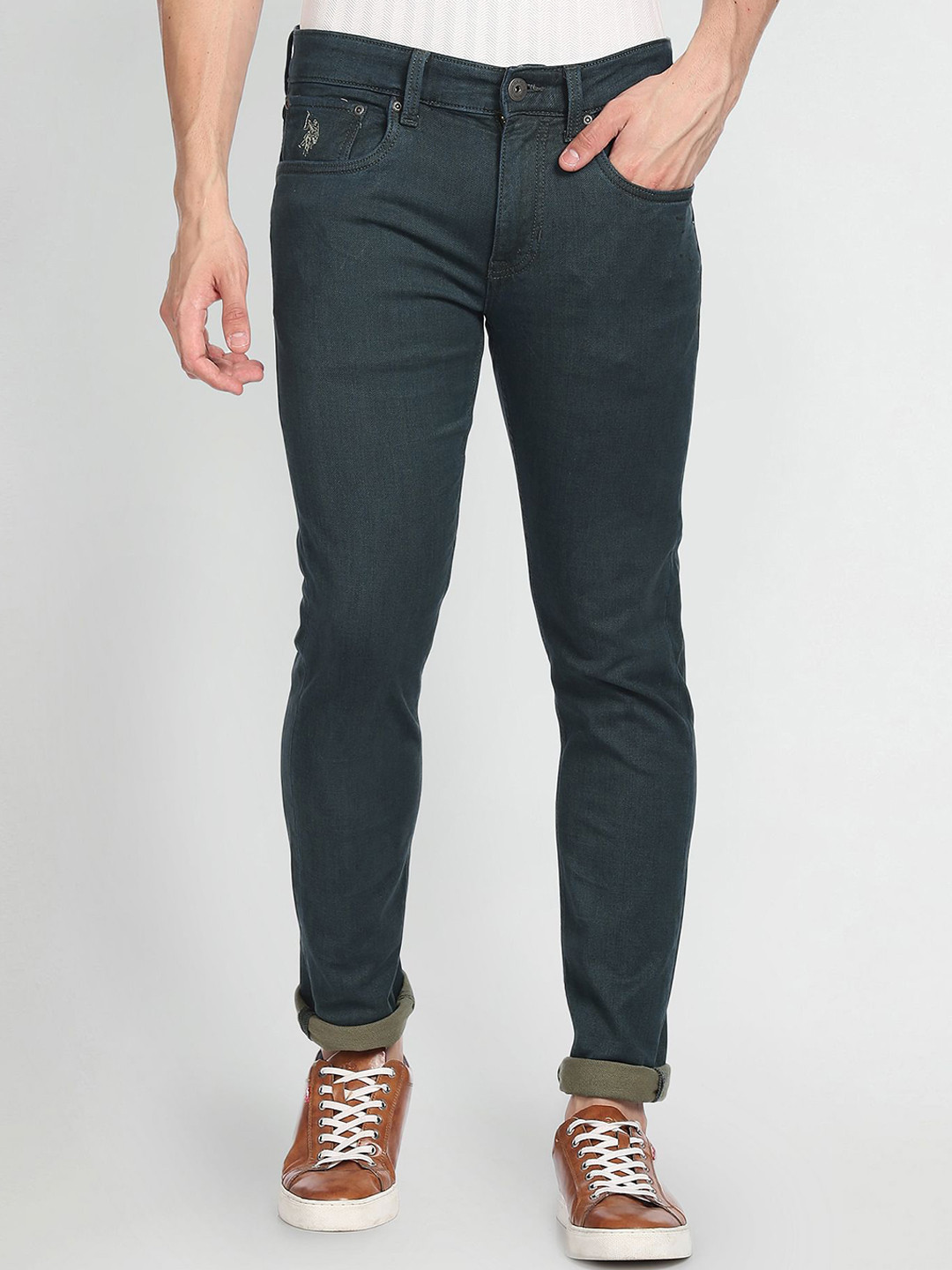 

U.S. Polo Assn. Denim Co. Men Slim Fit Mid-Rise Jeans, Green