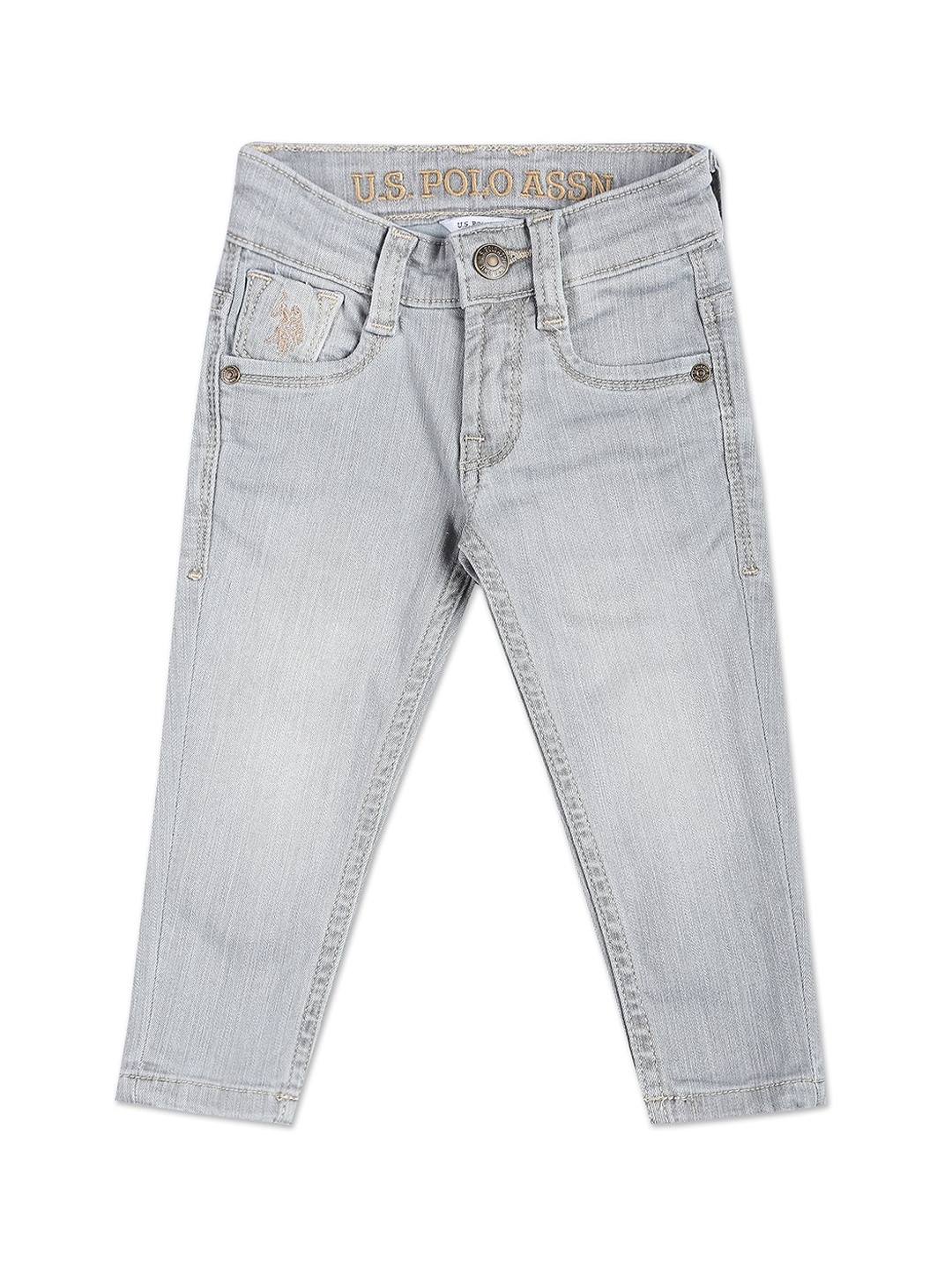 

U.S. Polo Assn. Kids Boys Slim Fit Clean Look Jeans, Grey