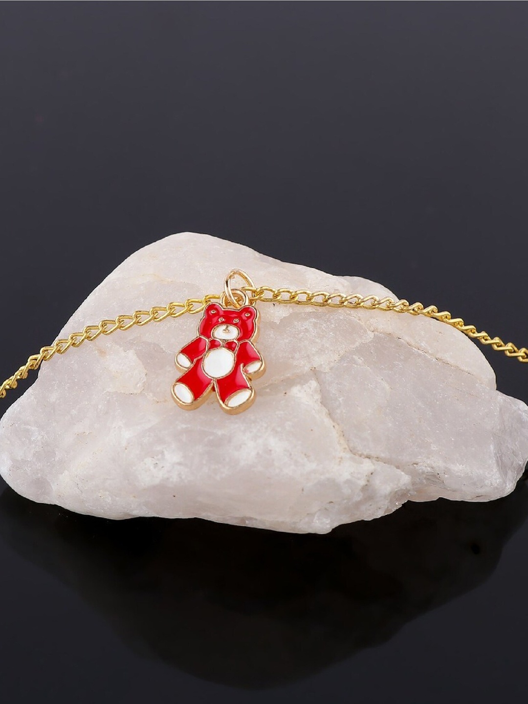 

DIAN Gold-Plated & Red Teddy Pendant With Chain