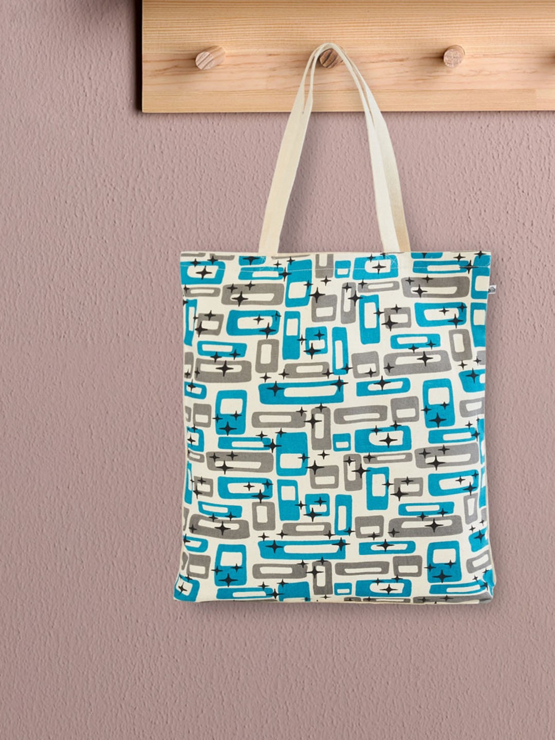 

Home Centre Abstract Printed Shopper Tote Bag, Cream