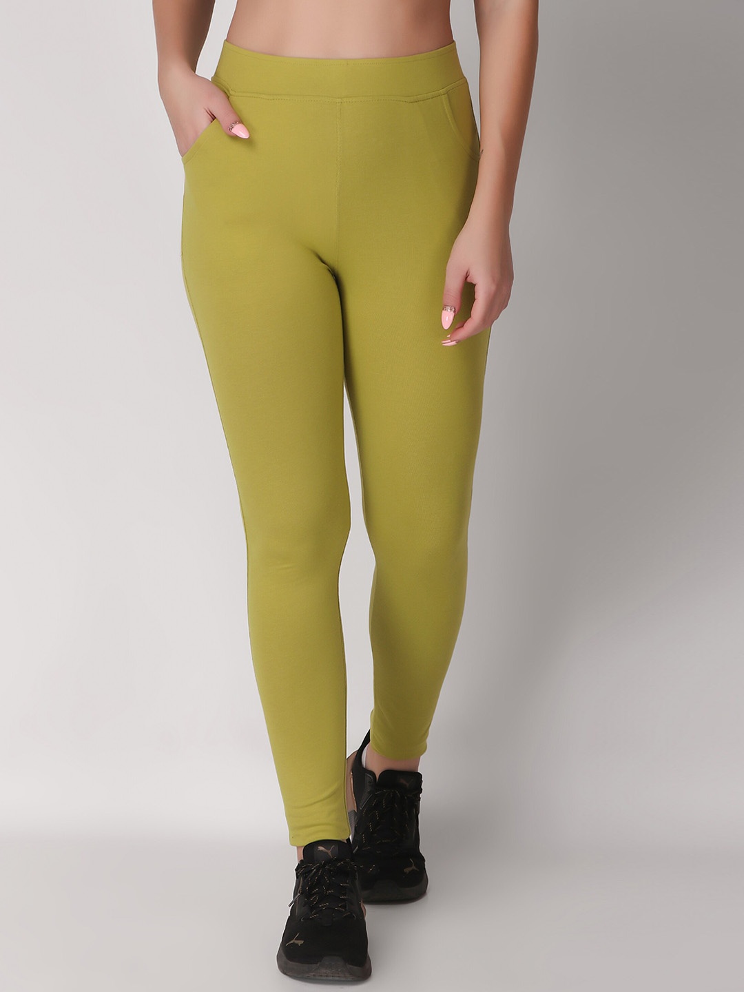 

Keepfit Women Ankle Length Tights, Lime green