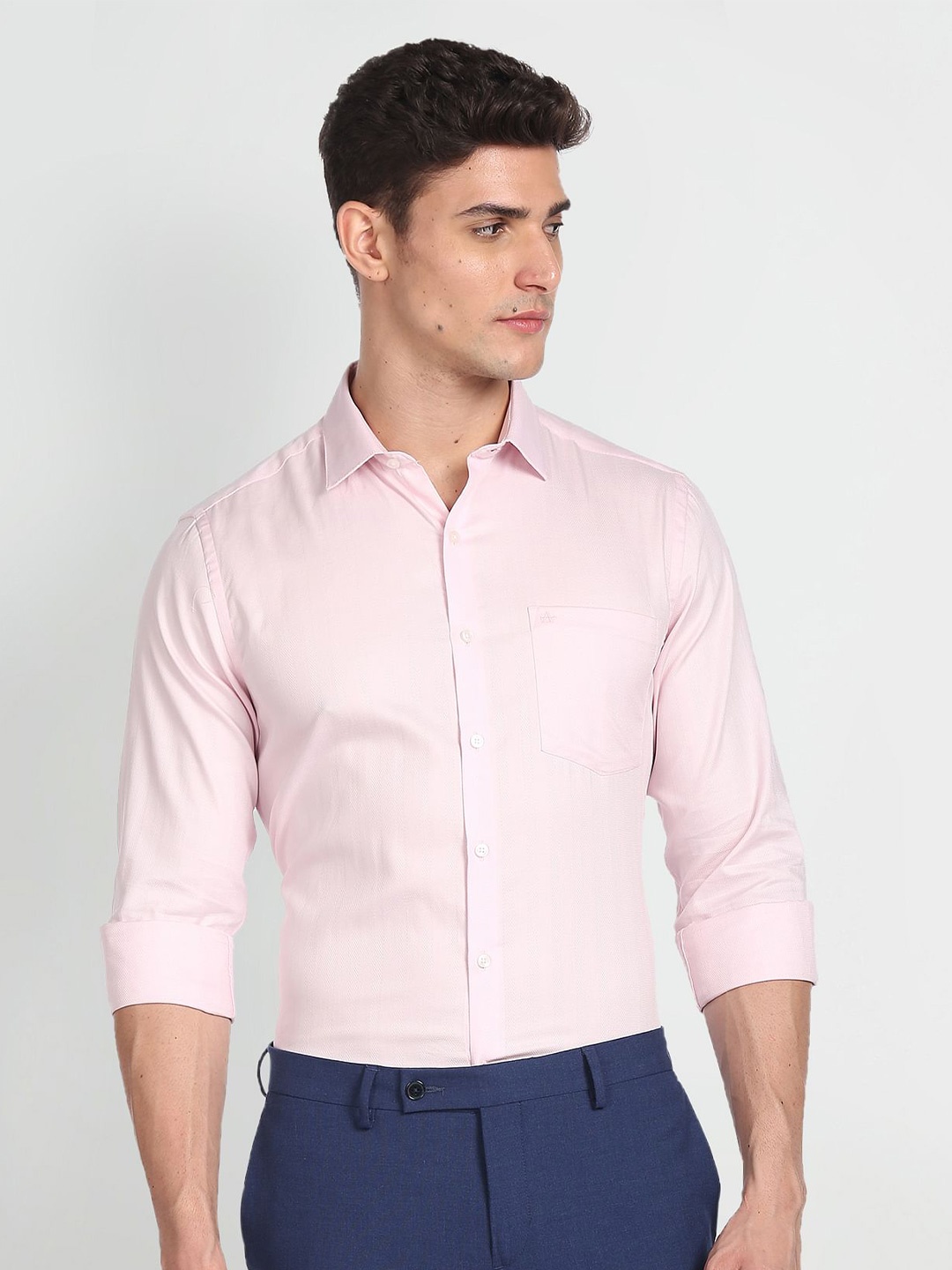 

Arrow Self Design Pure Cotton Formal Shirt, Pink