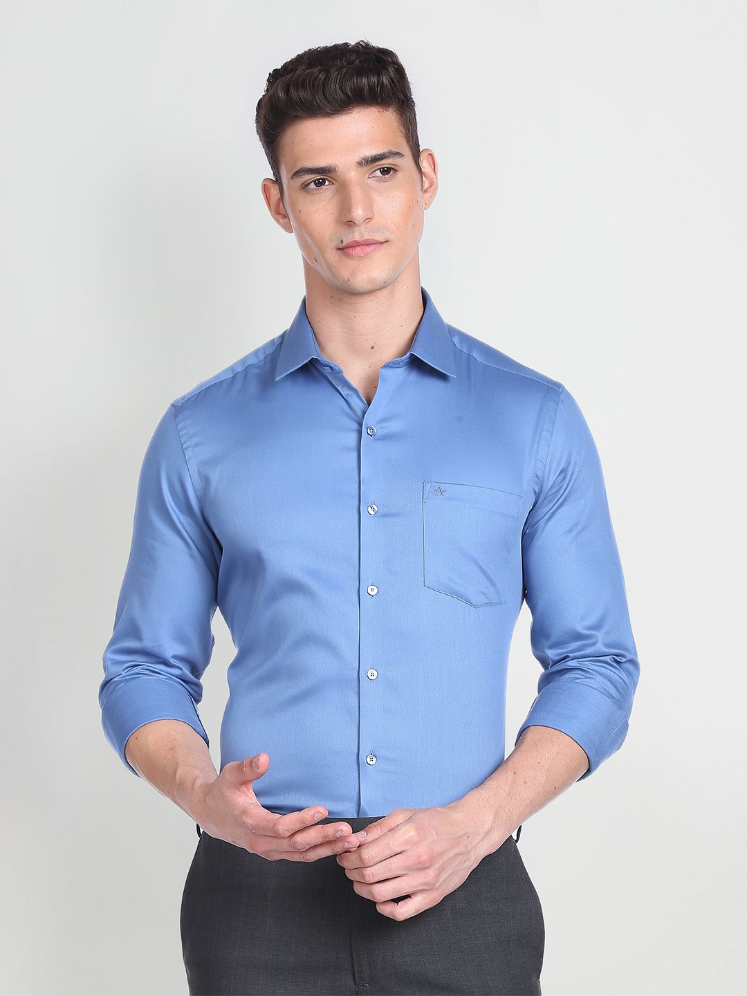 

Arrow Slim Fit Pure Cotton Formal Shirt, Blue