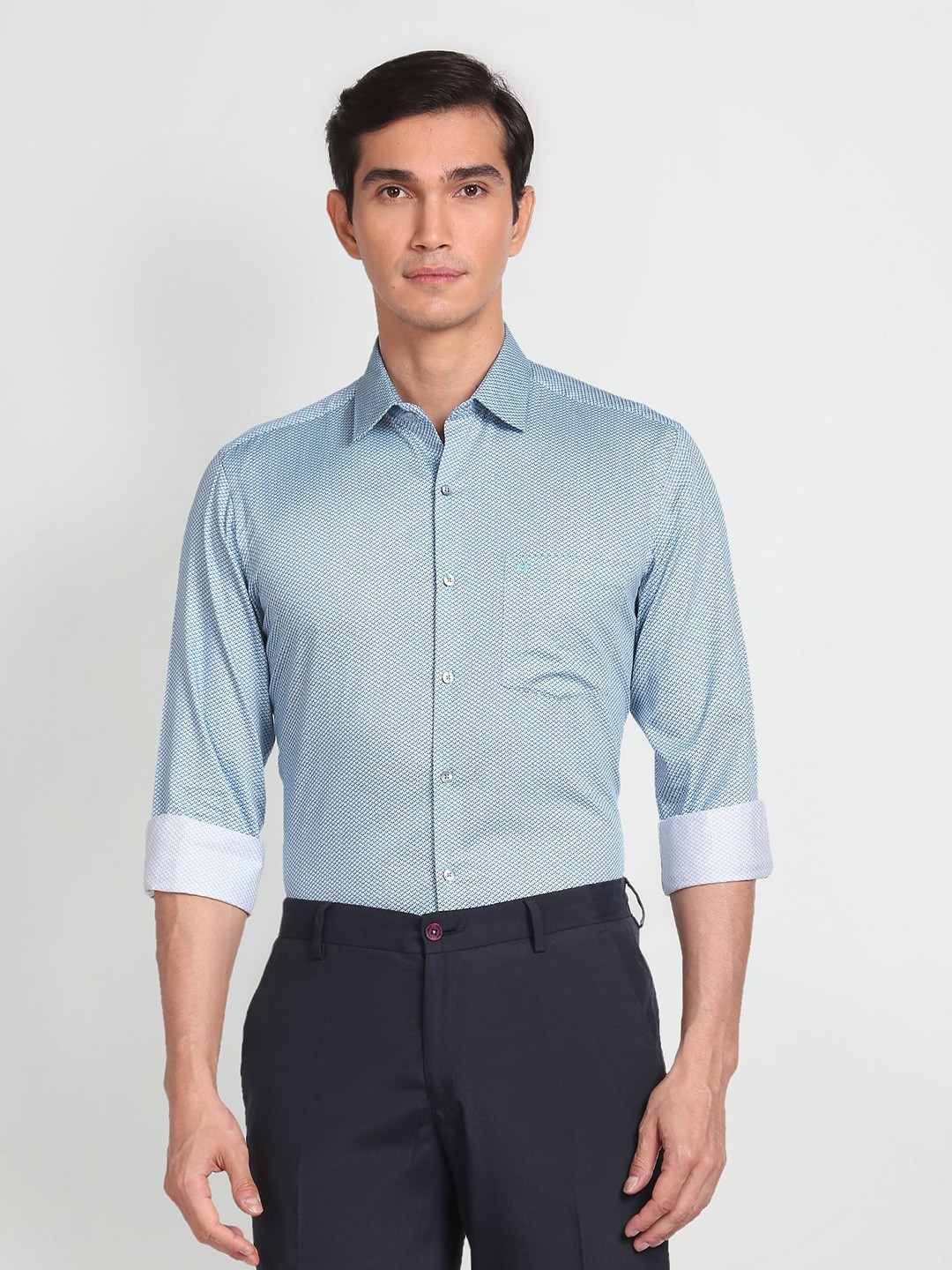 

Arrow Micro Ditsy Printed Pure Cotton Formal Shirt, Blue