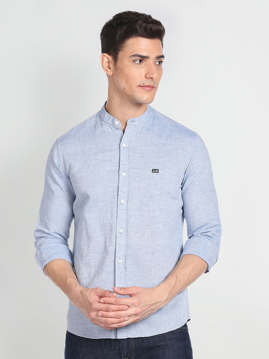 

Arrow Sport Slim Fit Cotton Linen Casual Shirt, Blue