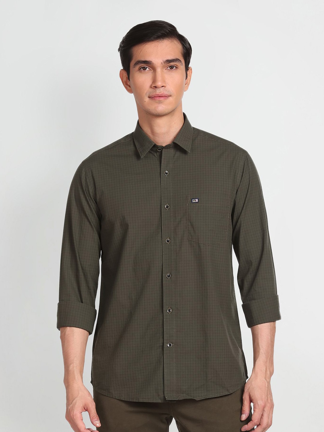 

Arrow Sport Slim Fit Pure Cotton Casual Shirt, Olive