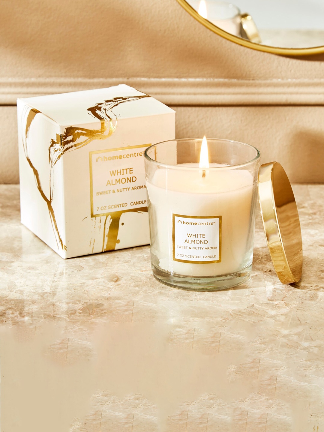 

Home Centre Eternity White Almond Scented Jar Candle With Lid