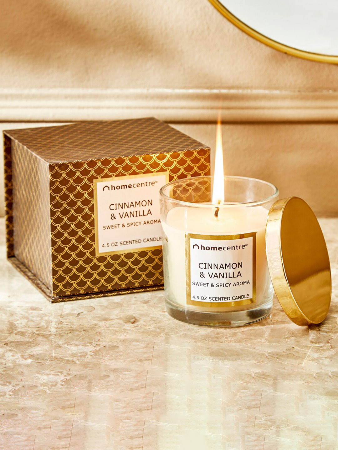 

Home Centre Eternity White Cinnamon & Vanilla Scented Jar Candle With Beads