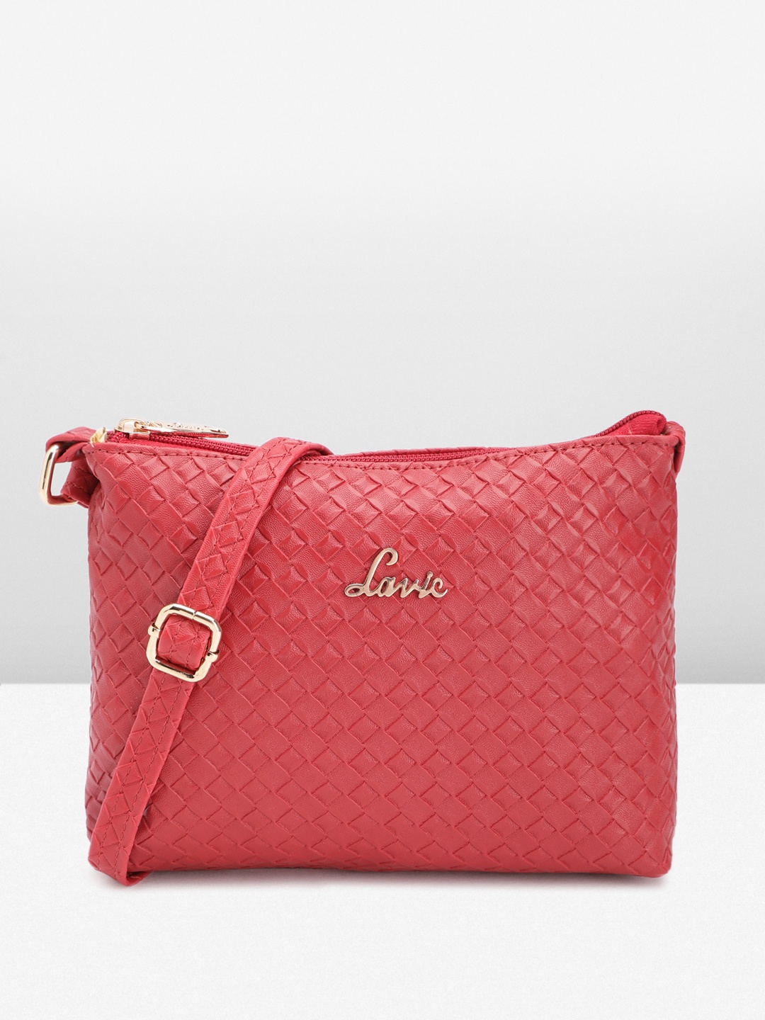 

Lavie Textured Structured Sling Bag, Red