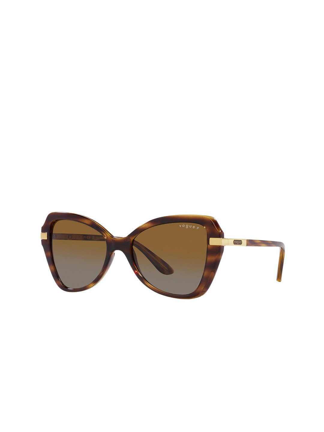 

VOGUE EYEWEAR Women Polarized Brown Lens Butterfly Sunglasses - 0VO5479S1508T553