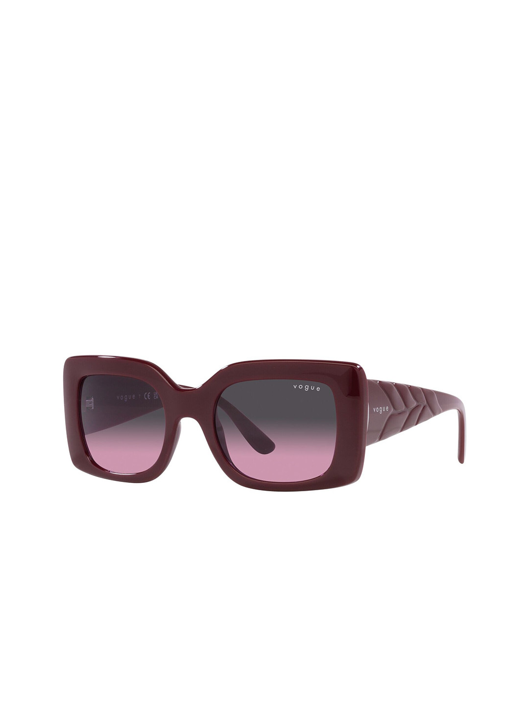 

VOGUE EYEWEAR Women Gradient Grey Lens Rectangle Sunglasses - 0VO5481S30489052, Maroon