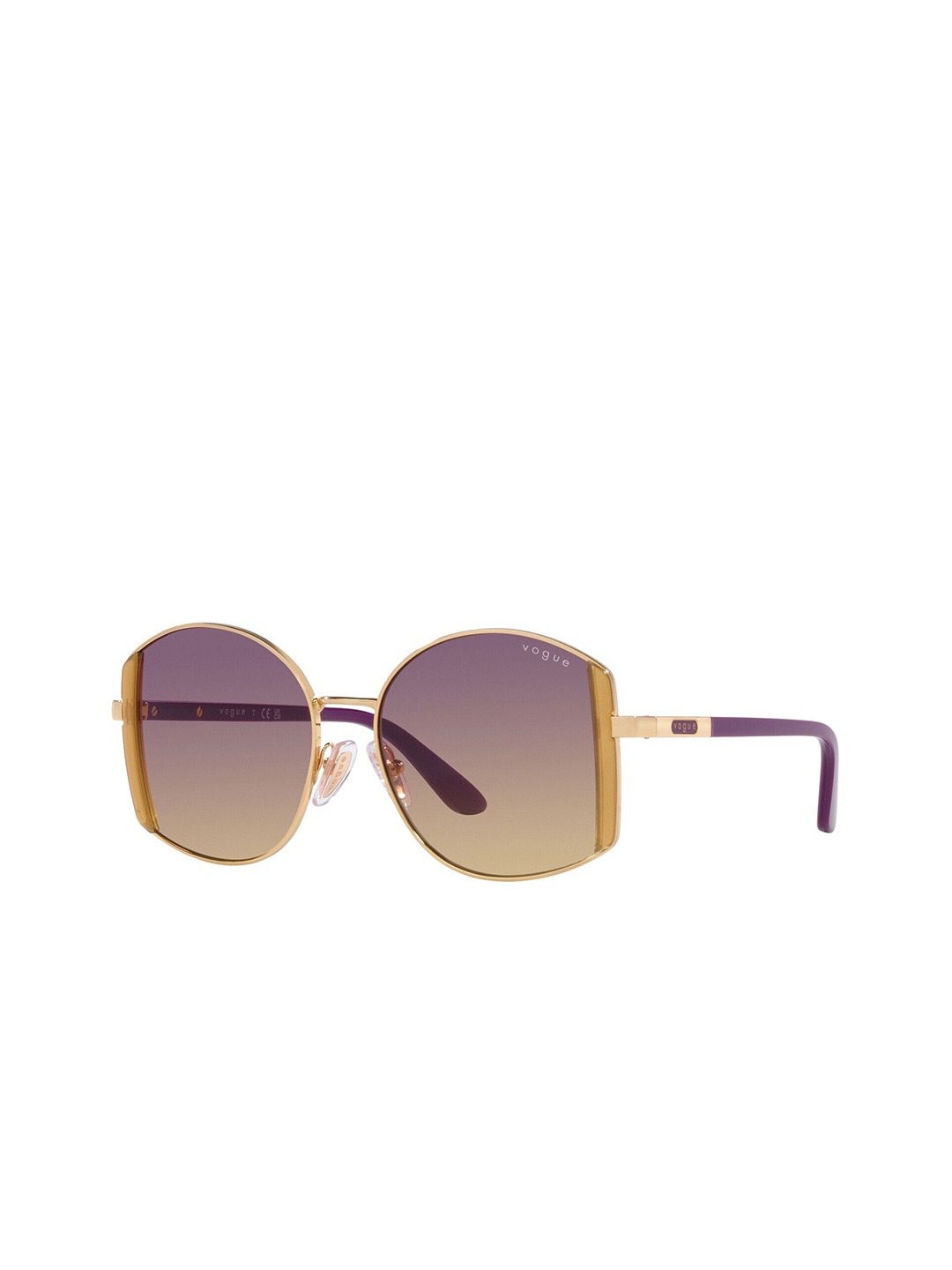 

Vogue Eyewear Women Gradient Violet Lens Irregular Sunglasses - 0VO4267S280/7053, Gold