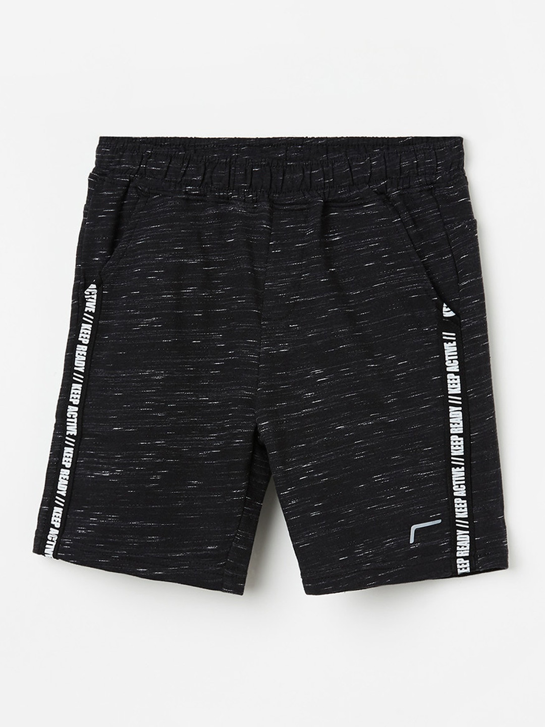 

Fame Forever by Lifestyle Boys Mid-Rise Typography Printed Knitted Shorts, Black