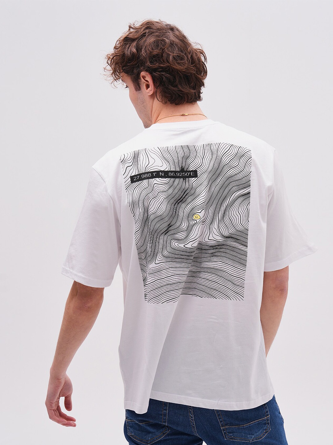 

PRET A TUER John Borners Alaska Printed Short Sleeves Oversized Pure Cotton T-shirt, White