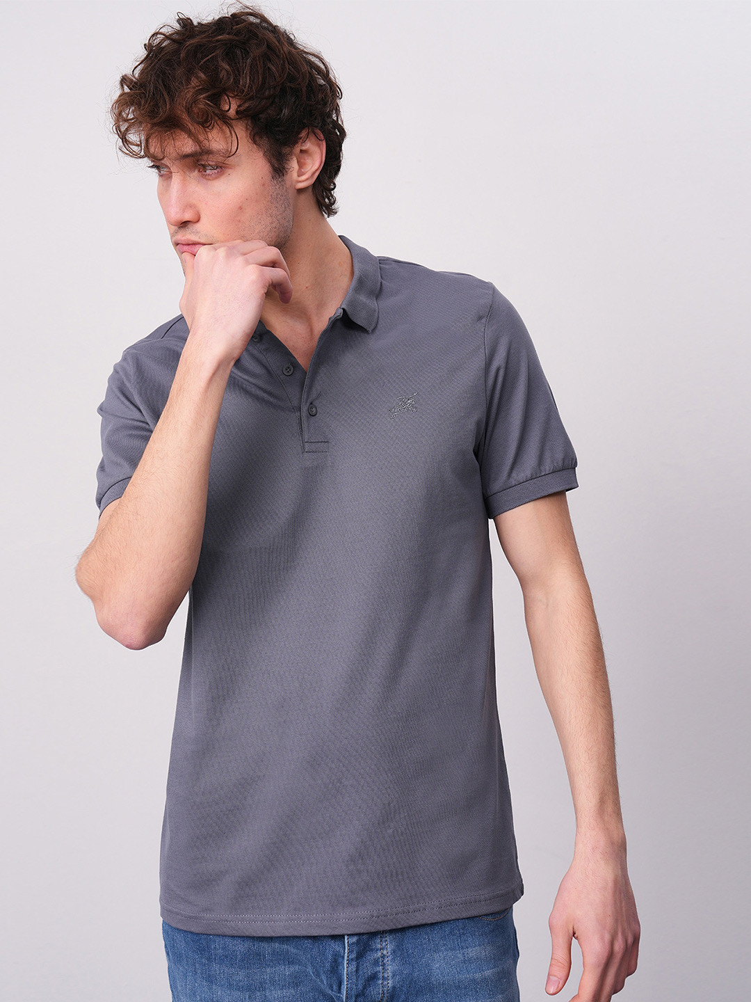 

PRET A TUER Polo Collar Pure Cotton Casual T-Shirt, Beige