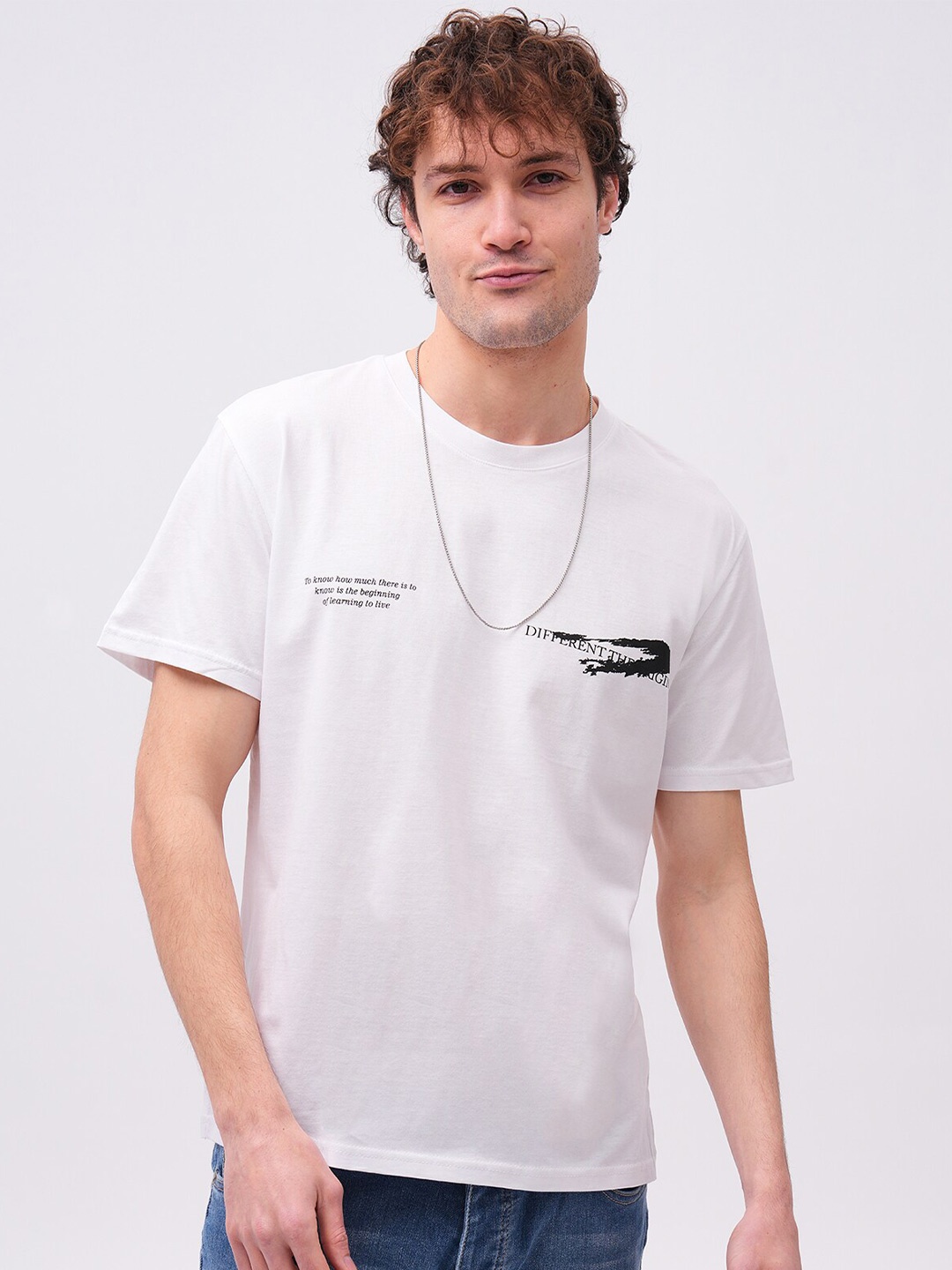 

PRET A TUER Typography Printed Pure Cotton T-shirt, White