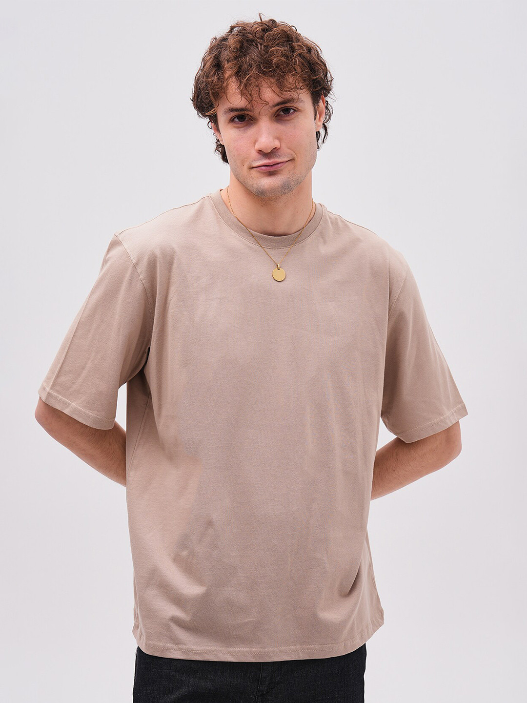

PRET A TUER Pure Cotton Loose Fit T-shirt, Beige