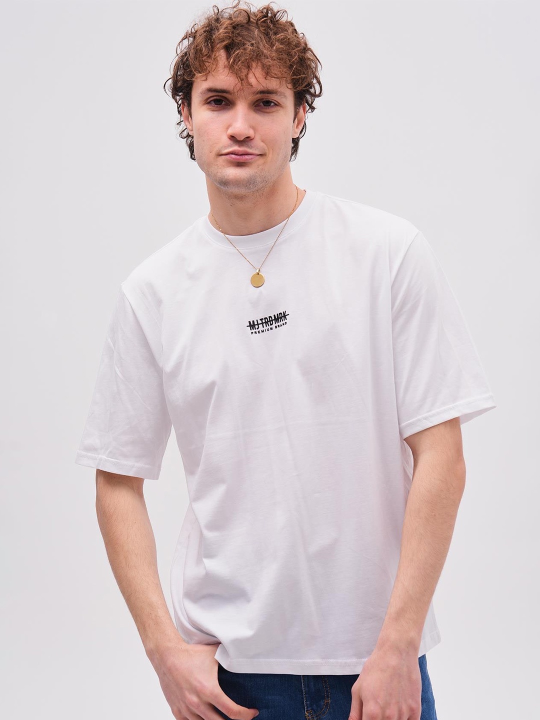 

PRET A TUER Round Neck Pure Cotton Loose Fit T-shirt, White