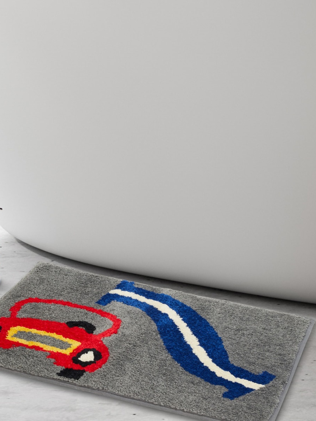

Home Centre Slate Kids Grey & Red Car Printed Anti-Skid Bath Mat