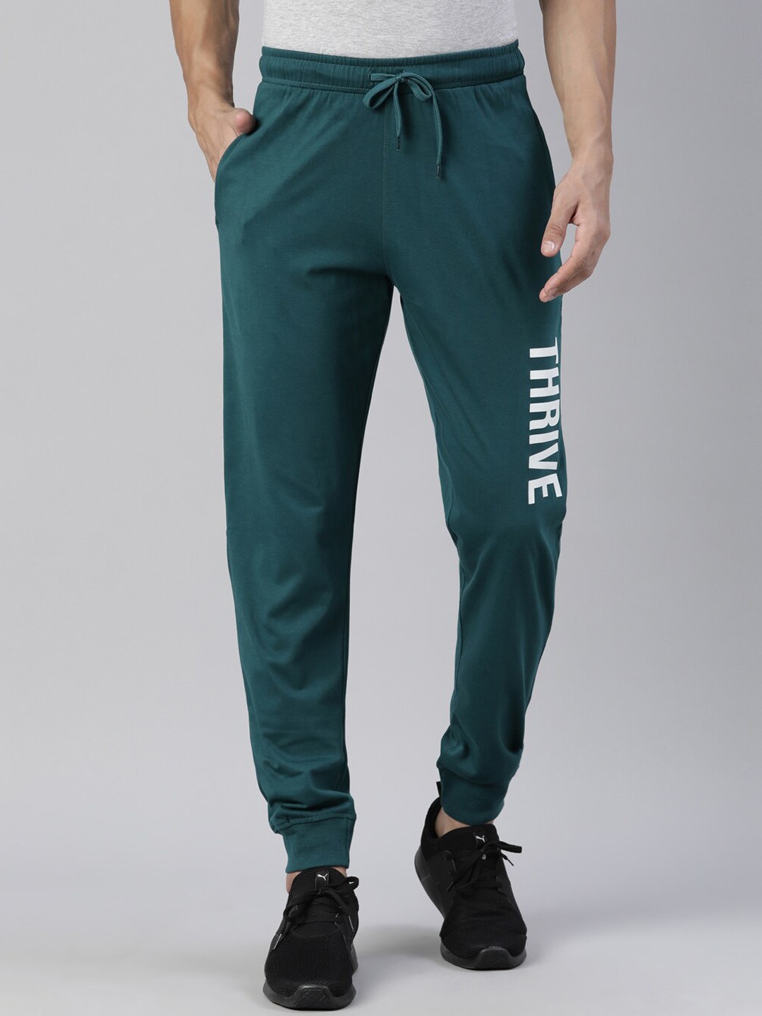 

DIXCY SCOTT Men Comfort Fit Cotton Sports Joggers, Teal
