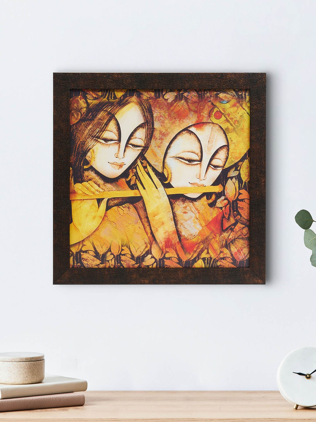 

Home Centre Pacific Aura Black & White Radha Krishna Printed Wall Photo Frame, Brown