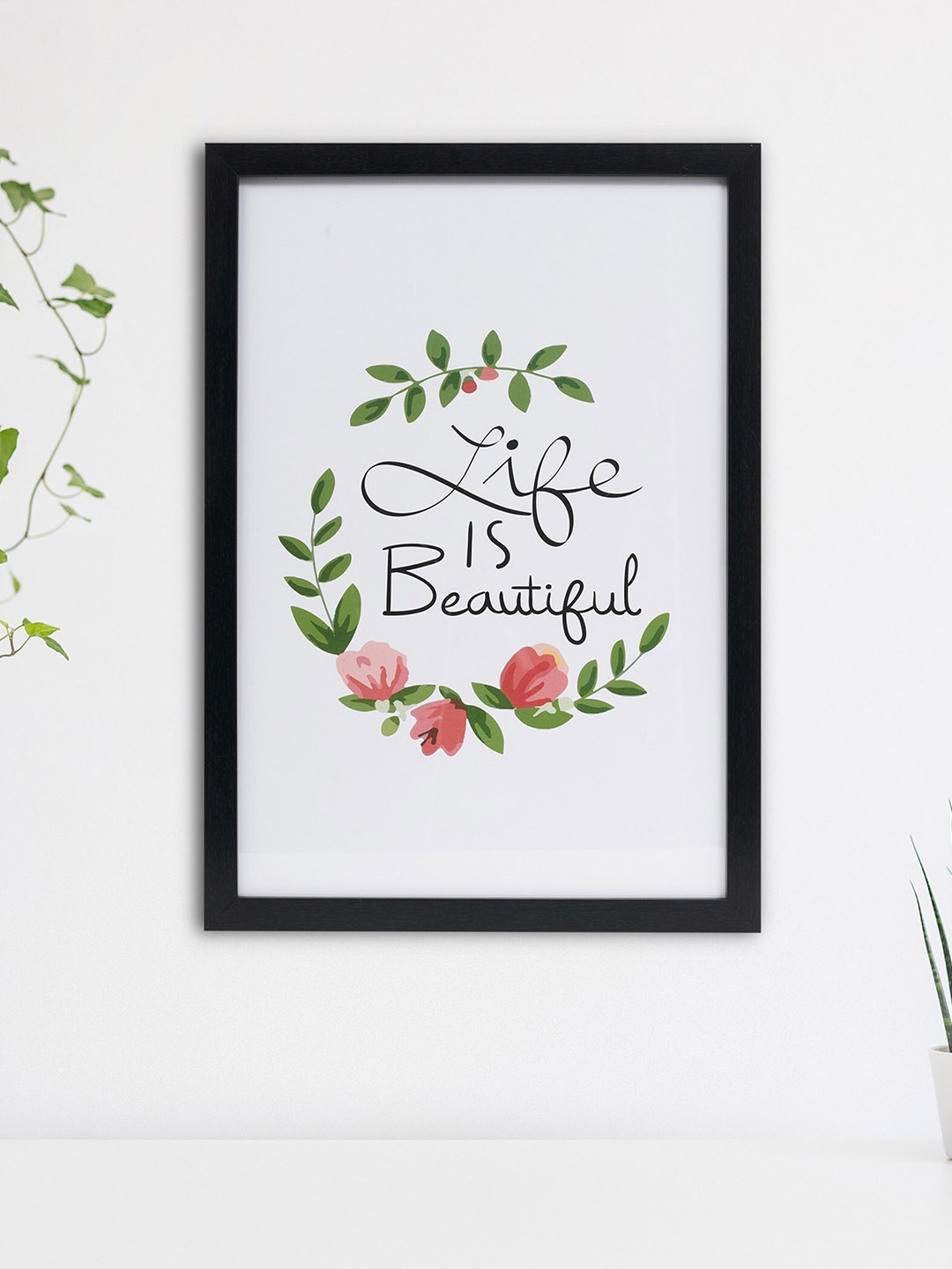 Home Centre Spectrum White & Black Home Quotes Printed Wall Photo Frame