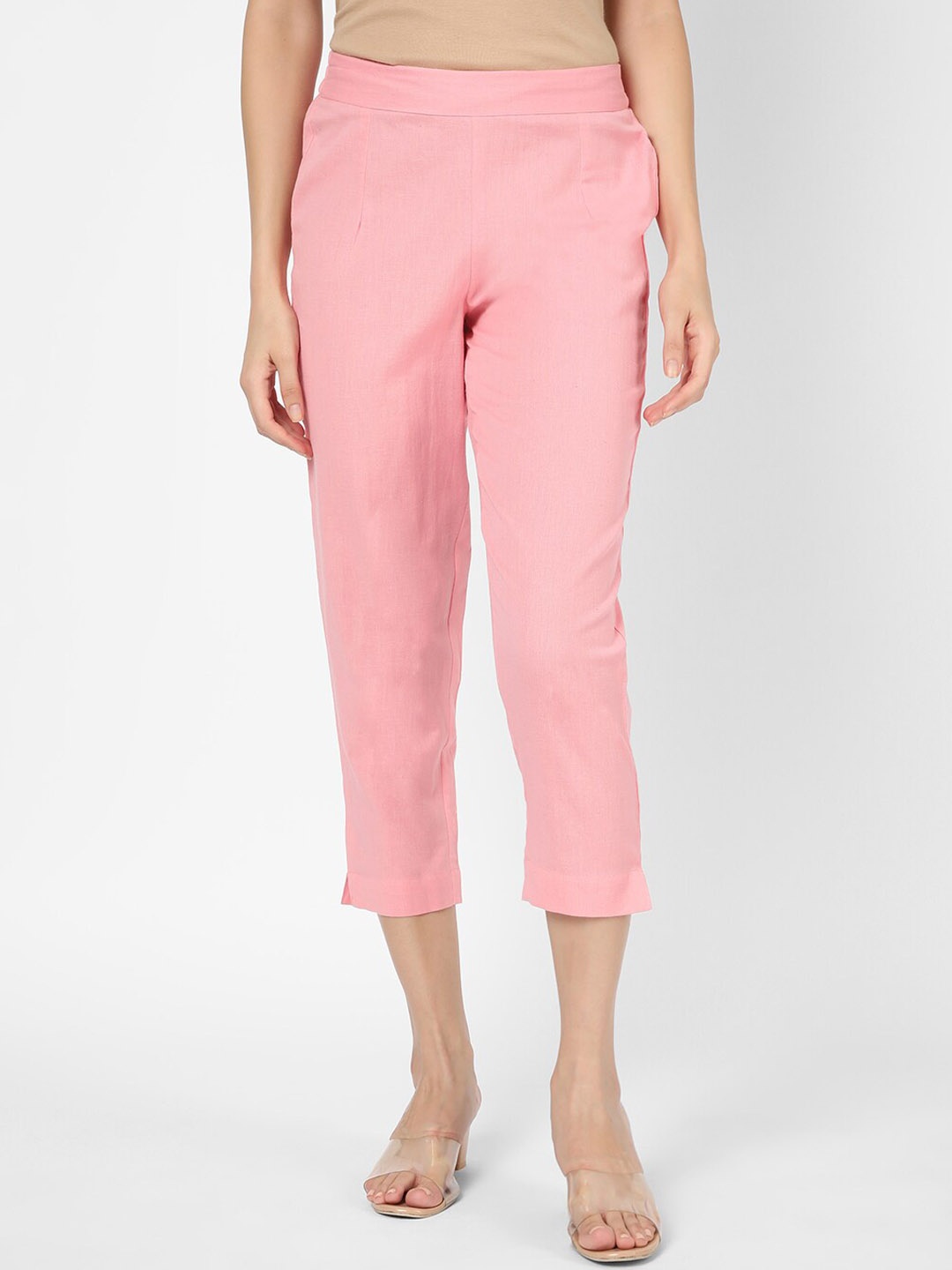 

R&B Women Mid-Rise Ethnic Trousers, Pink