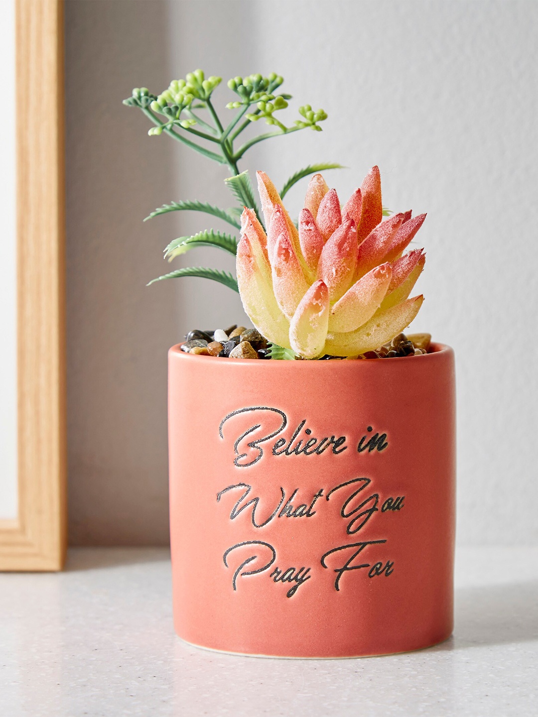 

Home Centre Garnet Garden Orange-Coloured Printed Ceramic Planter