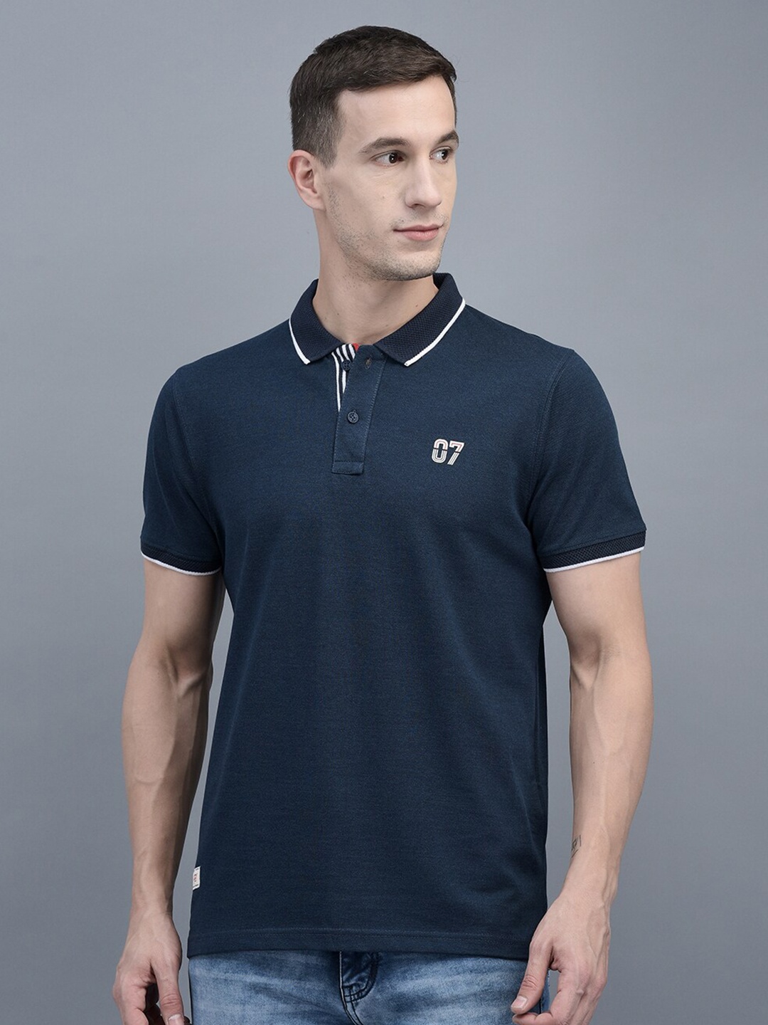 

COBB Polo Collar Cotton Casual T-Shirt, Blue