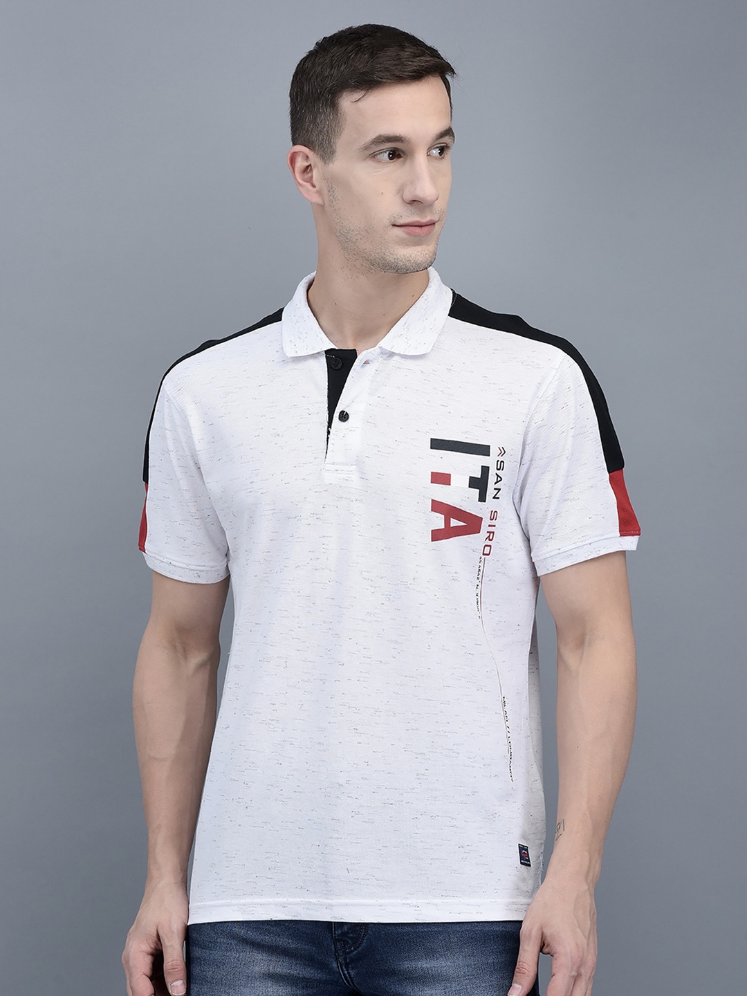 

COBB Typography Polo Collar Regular Fit Cotton T-shirt, White