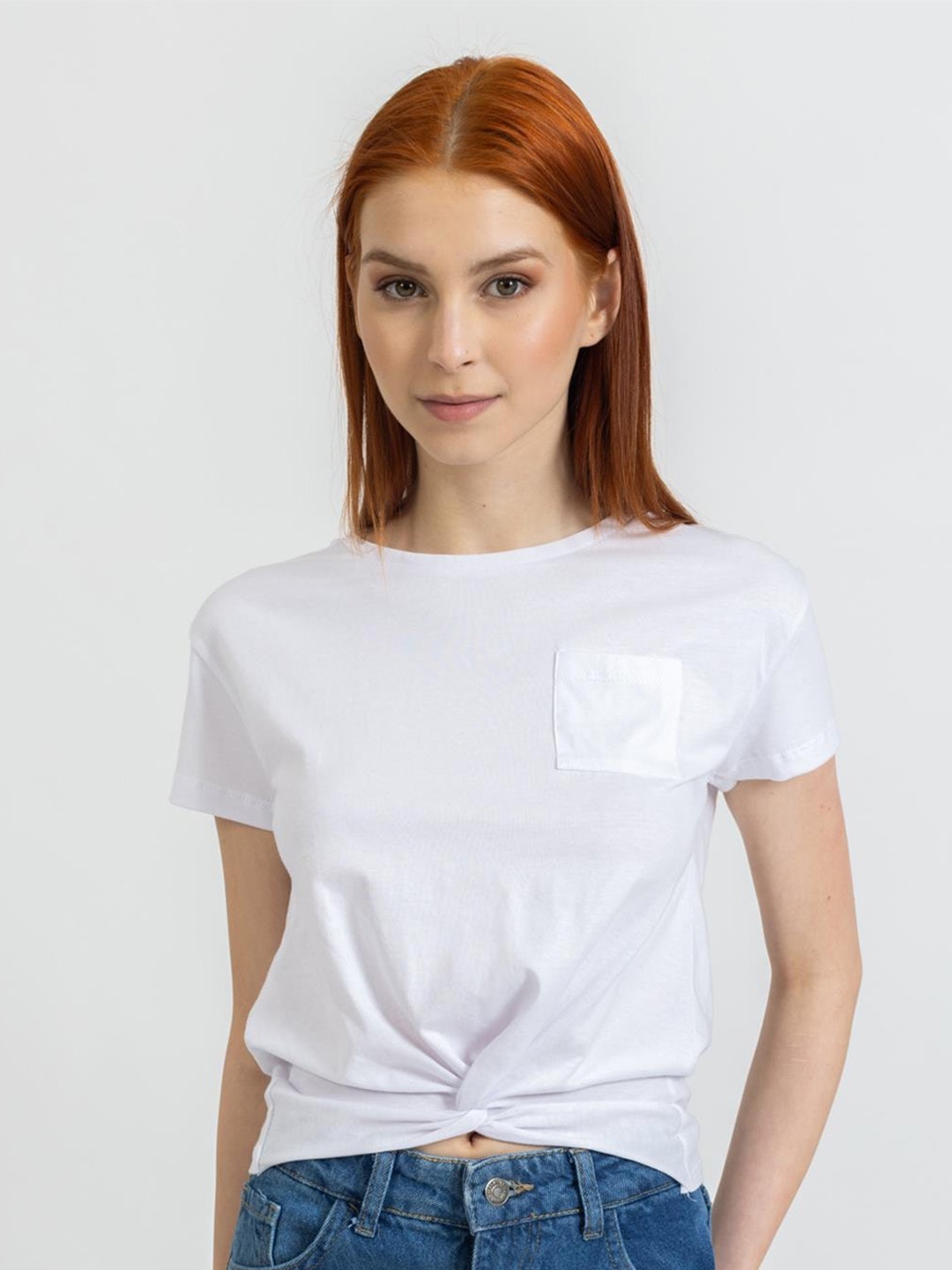 

PRET A TUER Round Neck Short Sleeves Casual T-shirt, White
