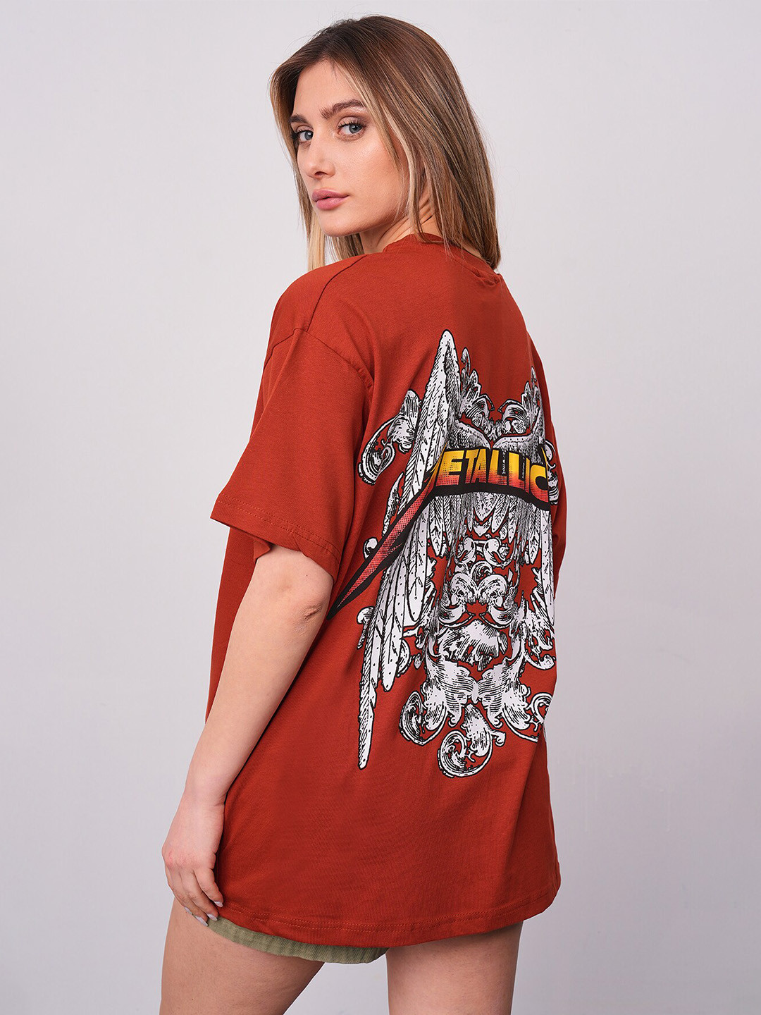 

PRET A TUER Graphic Printed Pure Cotton Loose T-shirt, Red