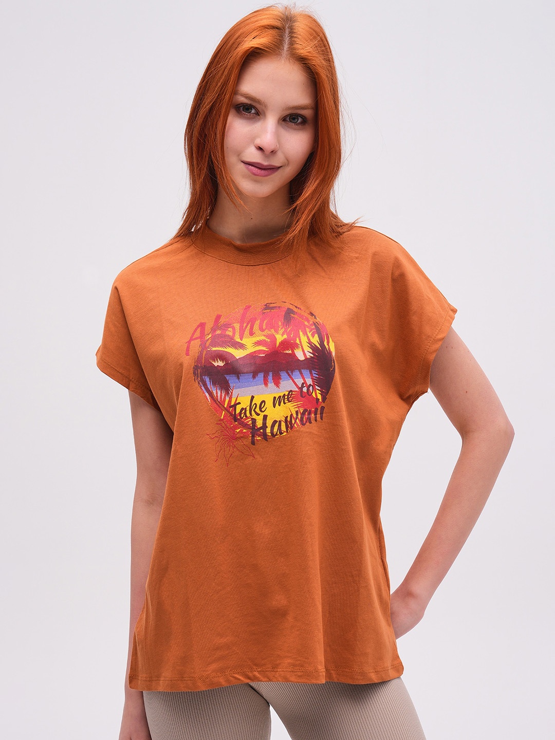 

PRET A TUER Typography Printed Oversized Pure Cotton T-shirt, Red