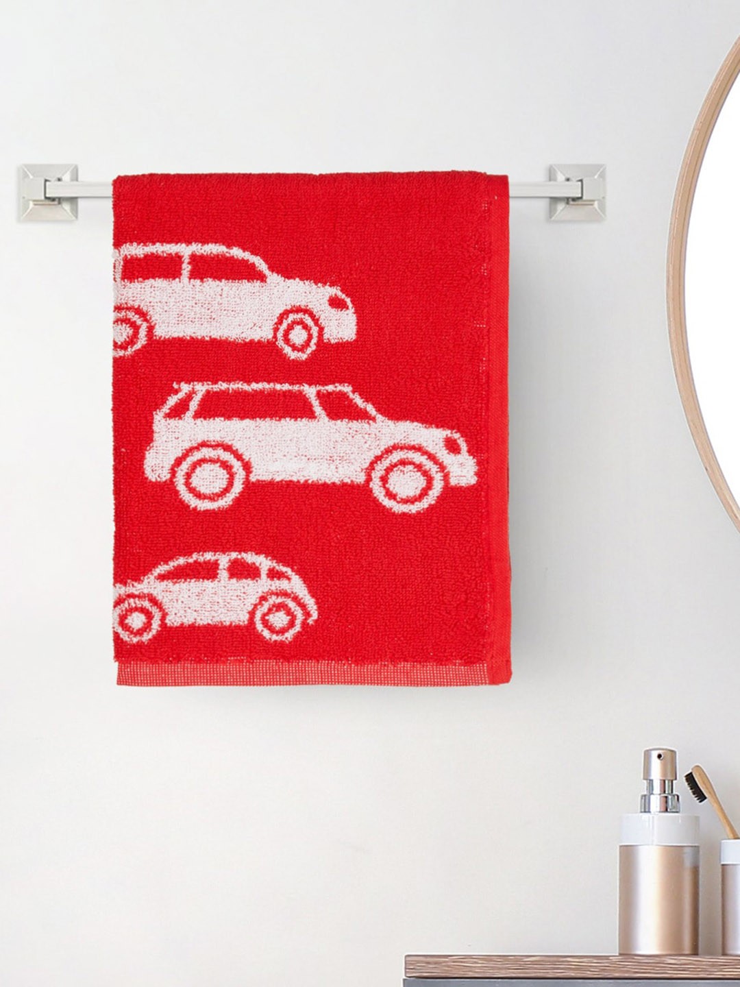 

Home Centre Kids Red & White Printed 500 GSM Cotton Hand Towel