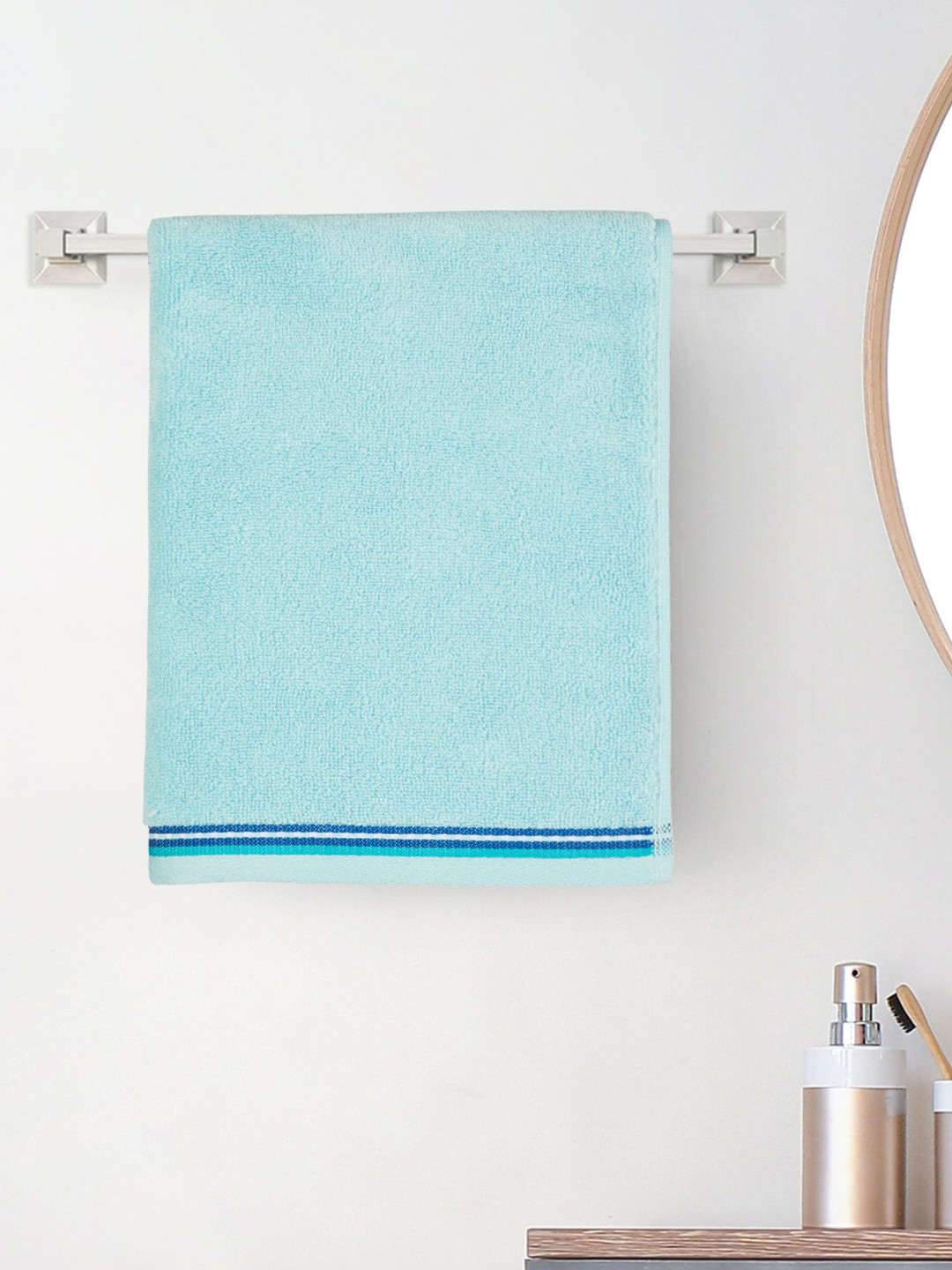 

Home Centre Medley-Santorini Blue Cotton Striped Hand Towel